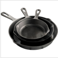 Best Selling Pre-seasoned Cooks Set of Three Cast Iron Skillets